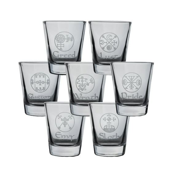 Seven Deadly Sins Set of 7 Shot Glass
