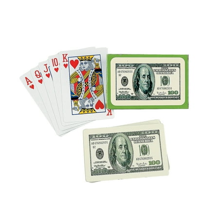 $100 Bill Playing Cards - Party Favors - 12 Pieces