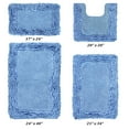 thumbnail image 5 of Better Trends 4 Piece Bathroom Rug Set 100% Cotton, Extra Soft, Water Absorbent & Non Slip Bath Mat, Ruffle Border, (Blue) Shaggy Border Collection, 5 of 5