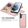 thumbnail image 5 of Crossbody Cell Phone Wallet Case for Galaxy S21 S21 Ultra S21 Plus S21+ 5G, Njjex PU Leather [Shoulder Wrist Straps] [RFID Blocking 3 Card Slots 3] Flip Folio Wallet Case Cover -Rose Gold, 5 of 9