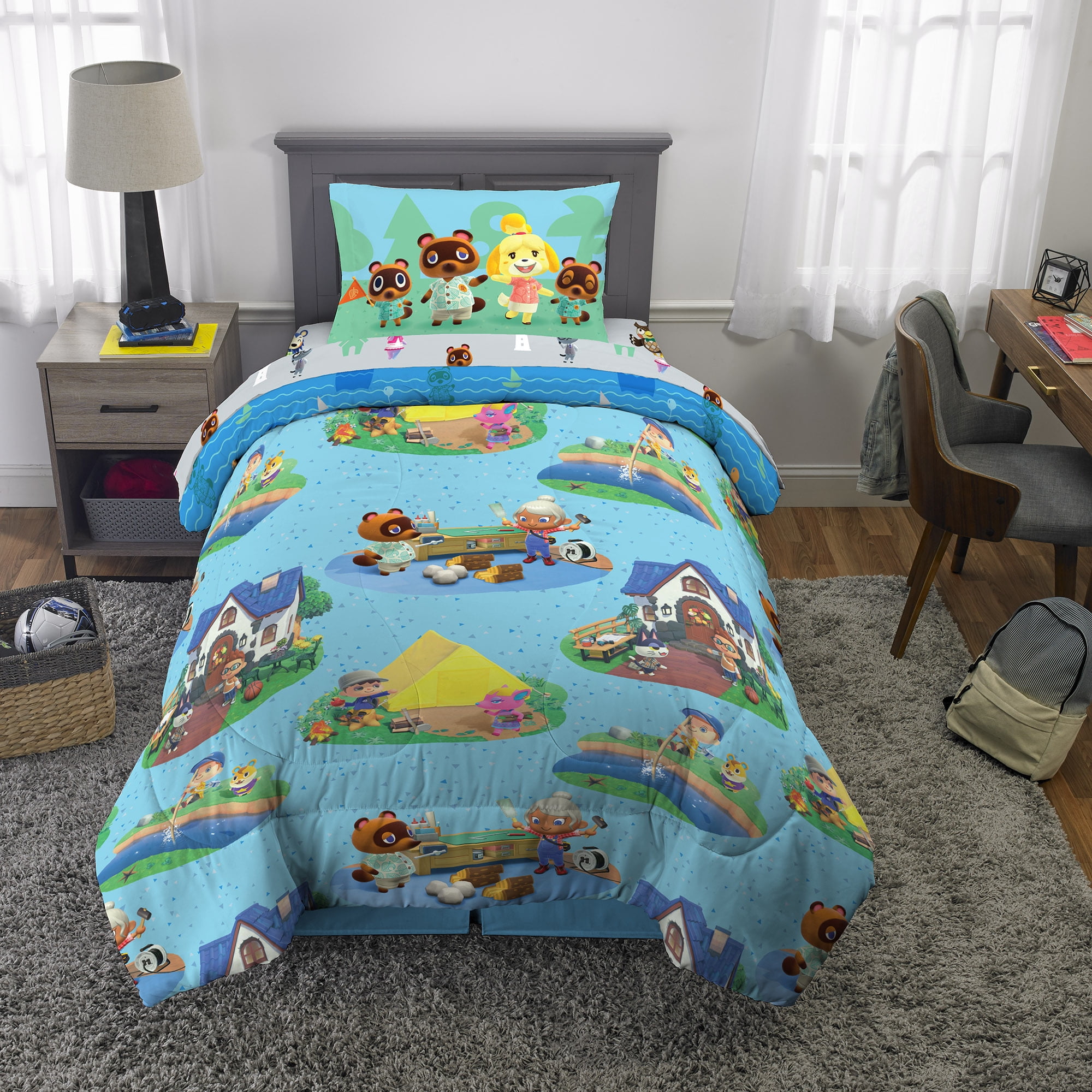 Animal Crossing Kids Full Bed in a Bag Gaming Bedding Comforter