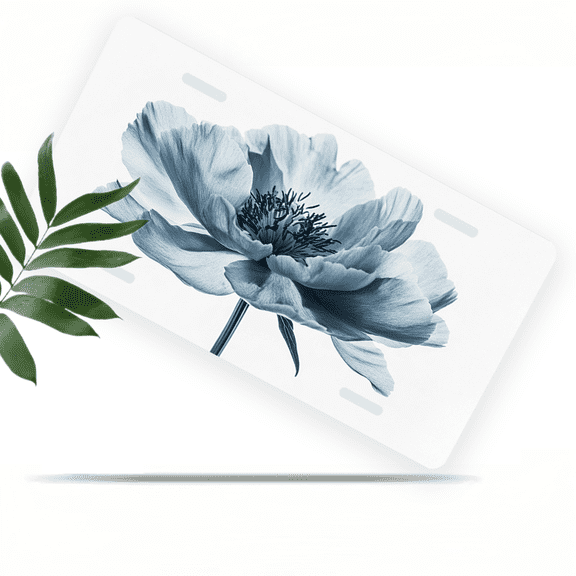1 Pcs Durable License Plate Covers & Frames, Blue Flower For Decorative Front, Waterproof For Decoration Aluminum License Plate Covers & Frames Cover For Men Women, 12" X 6"