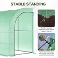 thumbnail image 4 of Outsunny 10' x 5' x 7' Walk-In Lean-To Greenhouse, Steel Frame Plant Nursery with UV-Resistant PE Cover, 3 Wire Shelves and Roll-Up Windows for Backyard and Garden Use, Green, 4 of 8