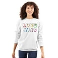 thumbnail image 3 of Inspirational Love Wins Rainbow Sweatshirt for Men or Women Brisco Brands M, 3 of 6