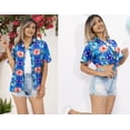 thumbnail image 3 of LA LEELA Women's Casual Beach Short Sleeve Blouse Shirt Blouses Button Down Dress Tops Tee Hawaiian Shirts for Women XL Leaves, Multi, 3 of 7