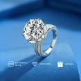 thumbnail image 2 of 10 Carat Round Cut Moissanite 925 Sterling Silver 8 Prongs Sparkling Engagement Ring, Romantic Promise Ring For The Special, 2 of 6