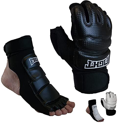 Kids White Martial Arts Sparring Foot Gear Shoes Karate MMA Student Size X-Small 