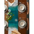 thumbnail image 2 of Table Runner Dresser Scarves 36 Inch Long, Summer Coastal Ocean Beach Linen Dining Table Runners Seaside Gradient Foamy Wave Tabletop Scarf for Wedding Holiday Party Kitchen, 2 of 7