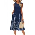 thumbnail image 2 of Vestido Zeagoo de verano sin mangas, casual, con estampado floral, para mujer, 2 of 6