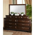 thumbnail image 3 of Bowery Hill Wood 10-Drawer Double Dresser in Brown Cherry, 3 of 5