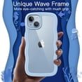 thumbnail image 3 of JETech Cute Case for iPhone 14 6.1-Inch, Wave Frame Curly Shape Shockproof Phone Cover for Women and Girls, Clear Hard PC Back (Blue), 3 of 7