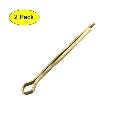 

Split Cotter Pin - 2mm x 30mm (5/64 inch x 1 3/16 inch) Solid Brass 2-Prongs Gold Tone 2 Pcs
