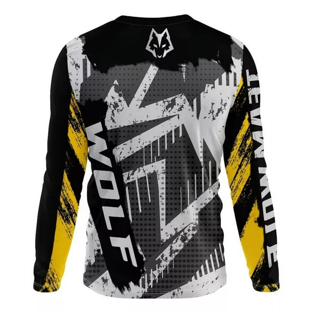 Playera Hombre Motociclista Calavera Wolf Racing Jersey Bodega