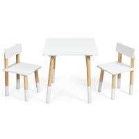Costway Kids Wooden Table & 2 Chairs Set Children Activity Table Set