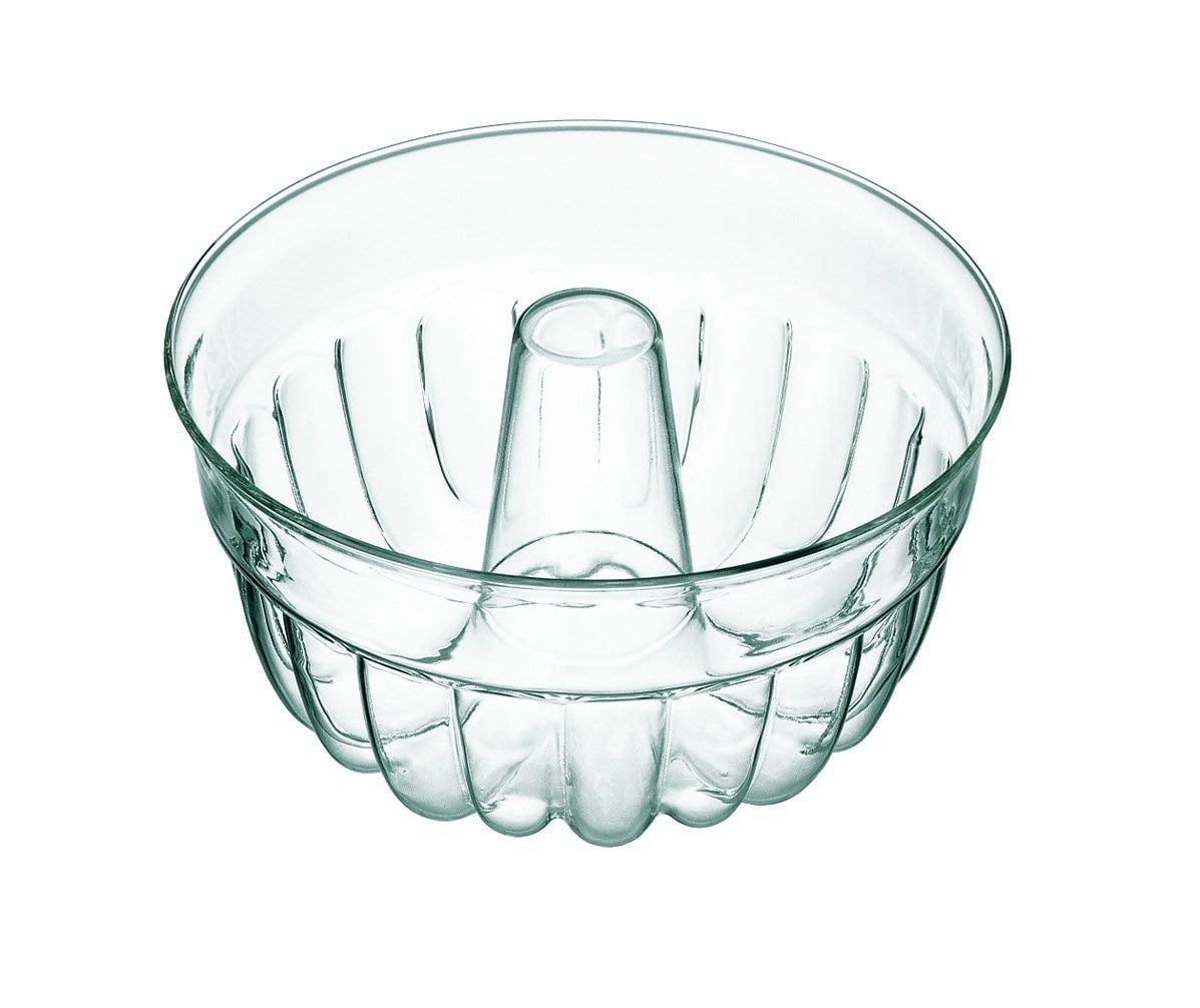 Simax Clear Glass Fluted Bundt Cake Pan , Heat, Cold, and Shock Proof, 2.1  Quart (8.4 Cups), Made in Europe, Great for Ring Cakes, Puddings, Desserts