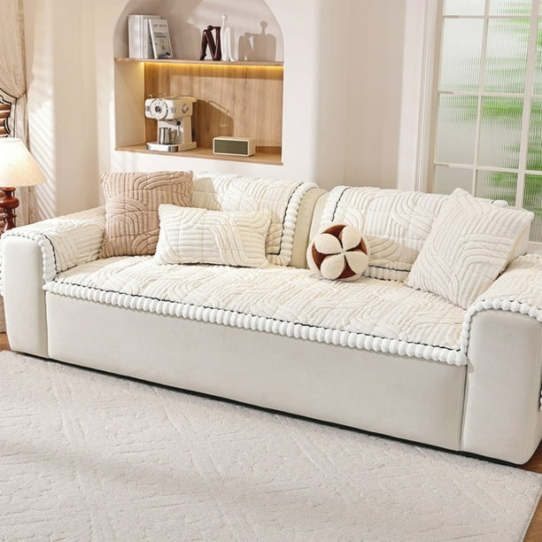Decoración del hogar, decoración de habitaciones, decoración de paredes. Cojín de sofá de franela suave. Cojín de asiento de una pieza para otoño e invierno. Funda de sofá de felpa gruesa. Cojín de so