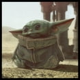 thumbnail image 2 of Girl's Star Wars: The Mandalorian Grogu Square Frame Graphic Cropped T-Shirt Black X Large, 2 of 3