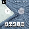thumbnail image 3 of Cozy Tyme Lucie Cable Knit Throw - Reverse Faux Rabbit Fur 50"x 60" Light Blue, 3 of 10