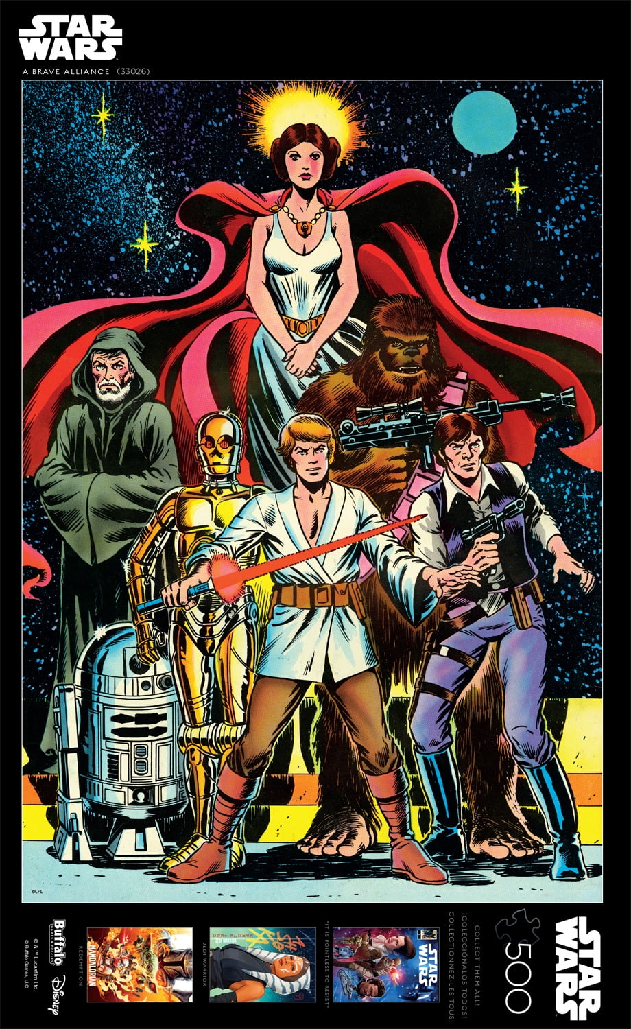 Buffalo Games Entertainment Star Wars - Une Alliance Courageuse, puzzle en bois à emboîter de 500 pièces pour adultes de 14 ans et plus.