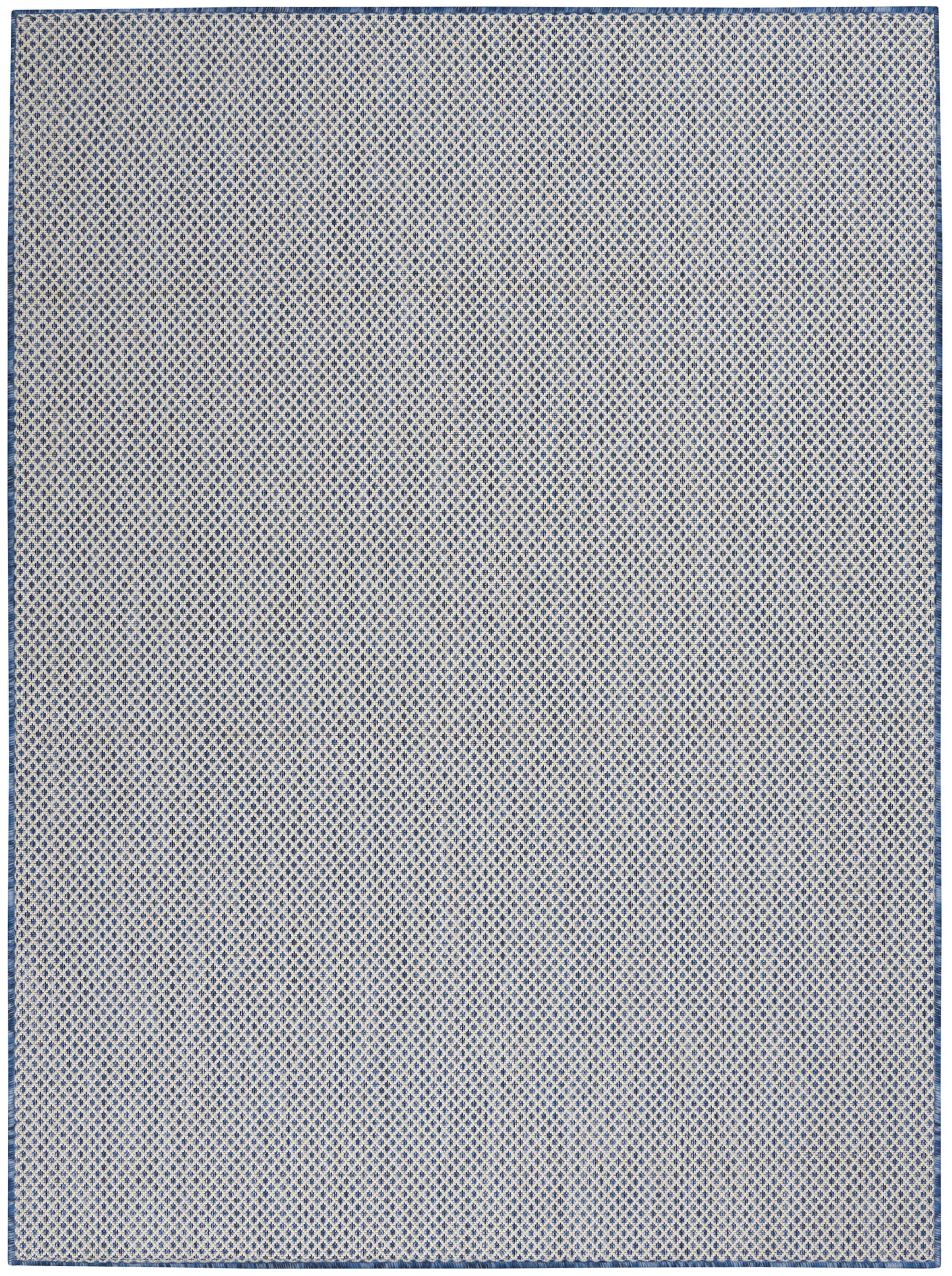 Nourison Courtyard Indoor/Outdoor Ivory Blue 4' x 6' Area Rug, (4x6)