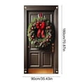 thumbnail image 3 of Ouuluon Festive Christmas Door Cover, 35x71 inch Holiday Curtain for Front Door Wall Party Decoration, 3 of 7