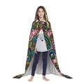 thumbnail image 3 of Honeii Snake And Flower Print Poncho Cape, Cloak Coat, Snuggly Hooded Wearable Blanket, Hooded Cape For Teenagers,Halloween Costumes-Small, 3 of 7