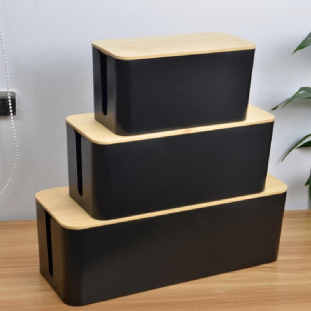 Becaristey Desk Box Enduring Tough Cable Enduring Tough Say Clutters Organizer Desk Box For Enduring Tough Desk Storage Case Black M