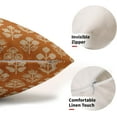 thumbnail image 2 of Burnt Orange Pillow Covers 12x20 Inch Set of 2, Cream Floral Block Print Pattern Lumbar Decorative Throw Pillowcases Outdoor Farmhouse Rectangle Cushion Covers Spring Summer Sofa Couch Bed Decor, 2 of 6
