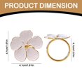thumbnail image 3 of Nomeni Tableware Flower Napkin Ring Alloy Ring For Cloth Napkin Holder Silver Napkin Holder With Flower Design Painted Napkin Ring White Oil Flower Plant Napkin Ring Buckle Five Petal, 3 of 9