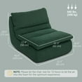 thumbnail image 3 of HOMCOM Floor Sofa with Single Piece Foam, Armless Floor Chair Couch, Green, 3 of 10