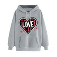 thumbnail image 3 of YOIAVAIOY Valentine Gift Graphic Hoodie for Women Printed Drop Shoulder Hooded Fleece Sweatshirt Winter Warm Casual Cute Pullover Gray XL, 3 of 6
