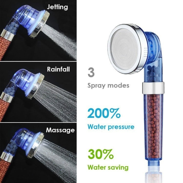 3-Spray Setting Hand Shower Head High Pressure Adjustable Jetting Water Saving