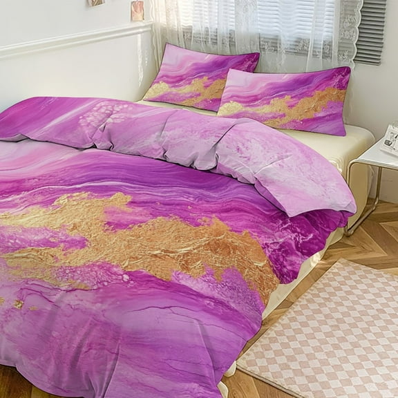Colorful Marble Pink (54) Duvet Cover Set Bedding Set Polyester Quilt Cover for Bedroom Decoration