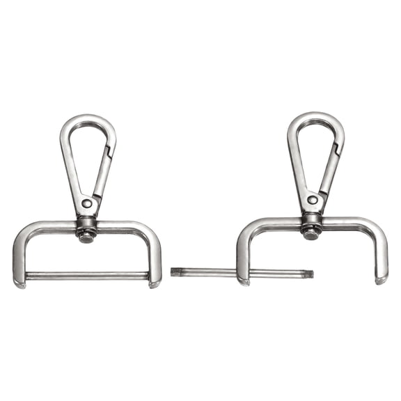 1.5 Inch Swivel Clasp Hooks, 2 Pcs Detachable Snap Hook for Bag Strap Purse Lanyard DIY Craft Hardware, Silver