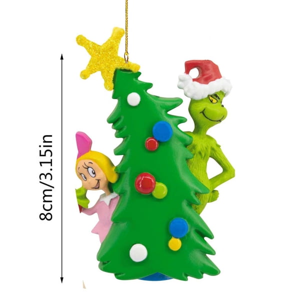 2 Adornos De Navidad Grin-ch - Figuras De Resina, 5x6x10 Cm, Para árbol, Ventana O Decoración Festiva