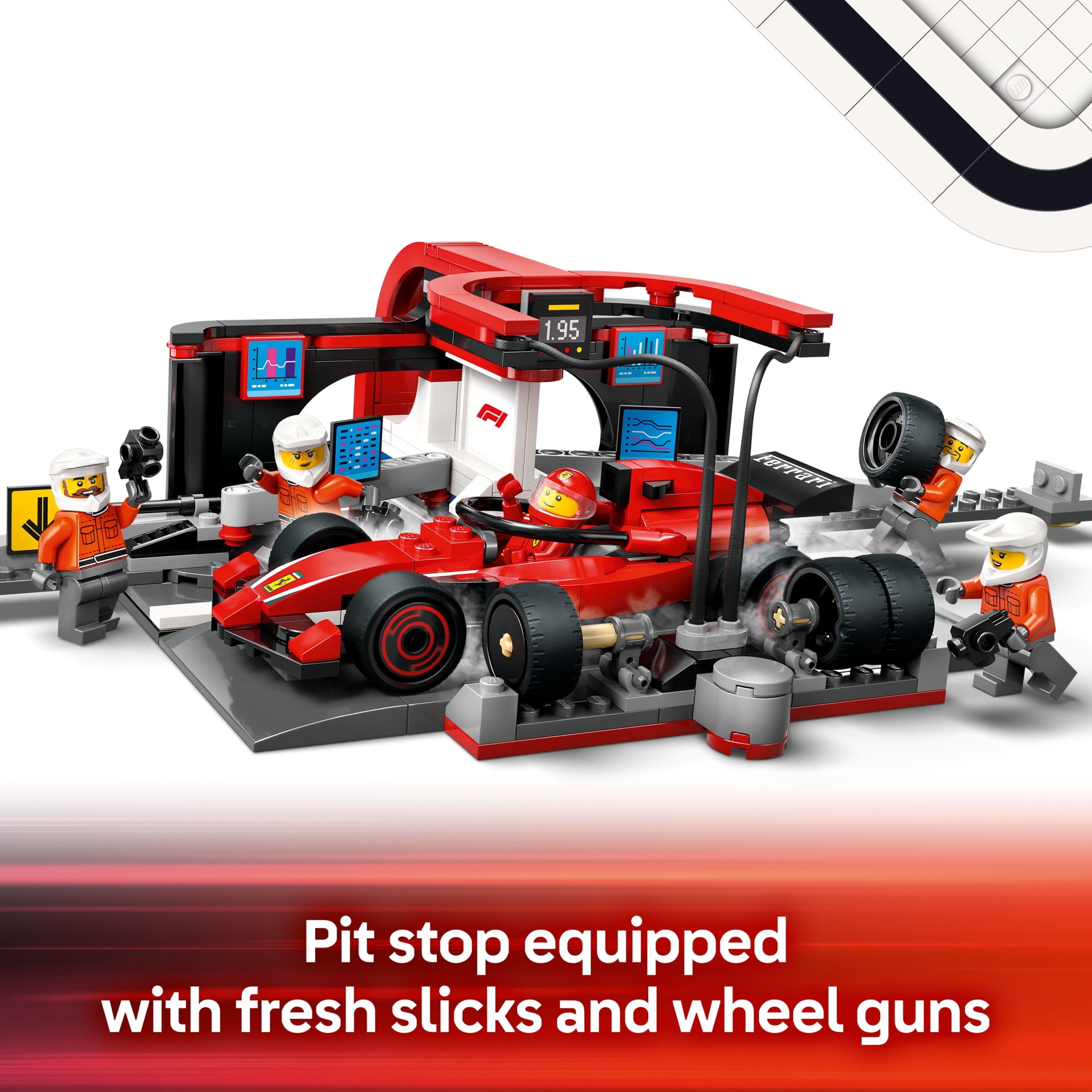 LEGO City F1 Pit Stop & Pit Crew with Ferrari Car Toy - Model Race Car Toy Building Playset for Kids, Boys and Girls, Ages 6+ - F1 Collectible for Fans - Gift for Birthdays - 60443