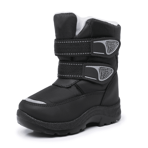 Apakowa Kids Boys Snow Boots Winter Waterproof Slip Resistant Cold Weather Boots (Toddler/Little Kid/Big Kid)