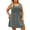 Gray, variant on Womens Cut Out Plus Size Sundress A-Line Summer Sleeveless Knee Length Empire Waist T Shirt Dress with Pockets