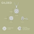 thumbnail image 5 of Gilded Lab grown 1 Cttw Diamond sterling silver stud earring and necklace set, 5 of 7