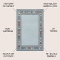thumbnail image 4 of JONATHAN Y HAWAII 3 x 5 Area Rug, Sebastian Diamond Border - Blue/Ivory, HWC102D-3, 4 of 10