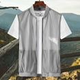 thumbnail image 3 of ZZwxWA Men's Summer Vest Casual Lightweight Breathable Mesh Cycling Travel Zip Vest Thin Sports Standing Collar Skin Fishing Vest with Pocket Online Shopping, 3 of 6