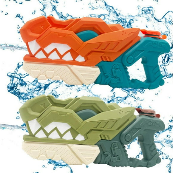Fiudx Pistola de Agua de Dinosaurio, Potente Alcance de 9,7 M, Capacidad de 587 Ml, Divertido Juguete de Bomba, Ideal para Fiestas de Verano En La Piscina, Ideal para Jugar Al Aire Libre, para Niños