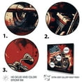 thumbnail image 3 of Designart "Motorcycle American Flag Background in Red and Blue" Transportation Floater Framed Wall Decor, 3 of 7