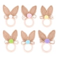 thumbnail image 2 of CoreLiving Easter Napkin Rings Set of 6 Burlap Bunny Carrot Napkin Holders Rustic Rabbit Ear Napkin Rings for Cloth Napkins Spring Farmhouse Kitchen Table Decor, 2 of 7