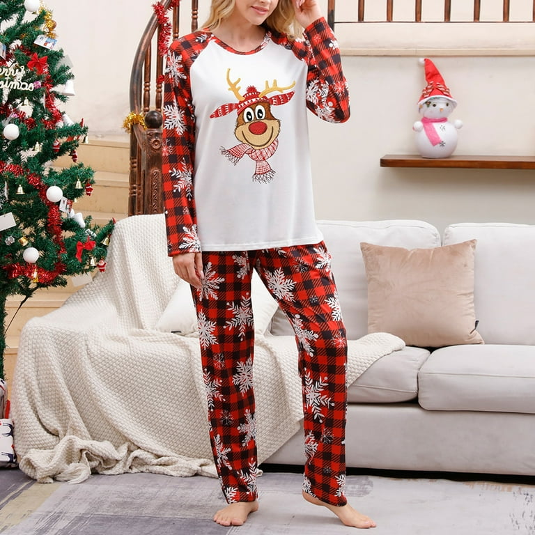 Christmas Pajamas For Family Matching Family Pajamas Sets For Baby Adults  And Kids Holiday Xmas Print Top And Pants Jammies Sleepwear