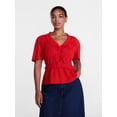 thumbnail image 2 of Scenario Women's and Women's Plus Textured Tie Front Top, Sizes XS-4X, 2 of 6