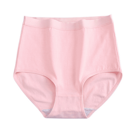 Fulorrnie Underwear for Women Plus Size Briefs Seamless Comfort Panties Cute High Waist Elastic Panty Light Pink XXXL