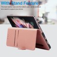 thumbnail image 6 of Allytech for Galaxy Z Fold 3 Cover for Samsung Galaxy Z Fold 3 5G(2021), Genuine Leather Magnetic Flip Stand Wallet Card Slots Case wtih S Pen Holder Pocket Cover for Galaxy Z Fold 3 2021, Pink, 6 of 8