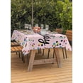 thumbnail image 2 of Outdoor Tablecloth with Umbrella Hole and Zipper, Happy Birthday Rectangle Table Cloth 54x80 Inch Waterproof Tablecloth, Pink Modern Abstract Art Picnic Table Cover for Patio Camping, 2 of 7