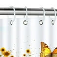 thumbnail image 3 of Sunflower Butterfly Shower Curtain Set, Butterfly Shower Curtains for Bathroom Waterproof Polyester Fabric Shower Curtain with 12 Hooks, 72x72 inches, 3 of 7